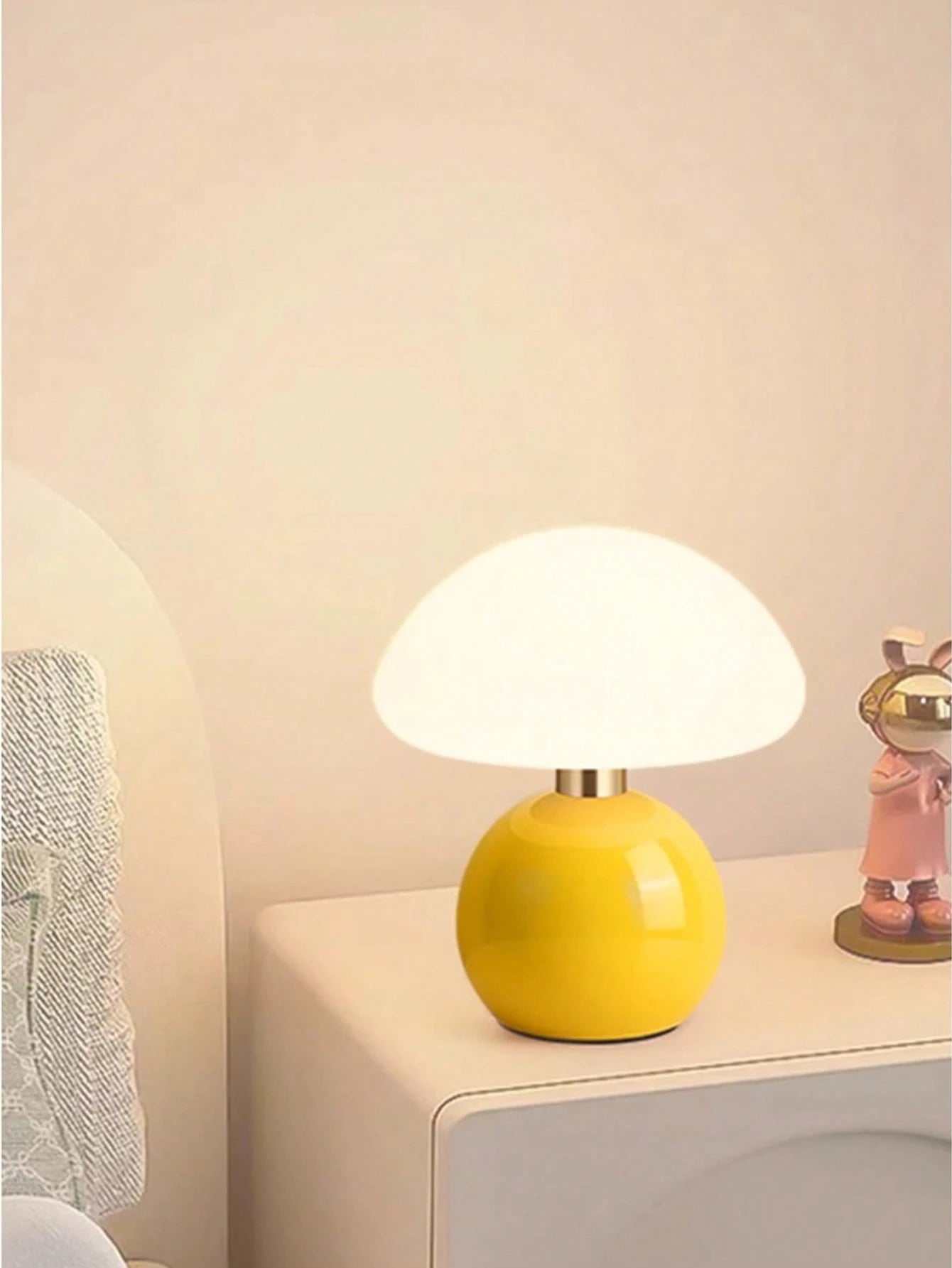 Rosa Rund Keramisk Skrivebord Lampe Kreativ Til Soveværelse SUNA
