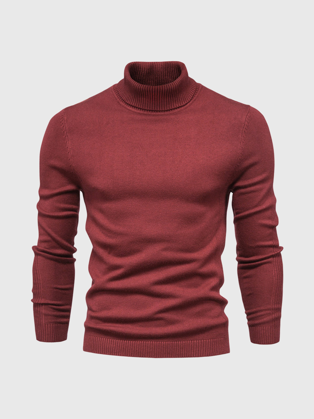 Cala Nova - Herre Rullekrave Sweater Vaskbar og Elegant Men Sweater SUNA Mørkerød S
