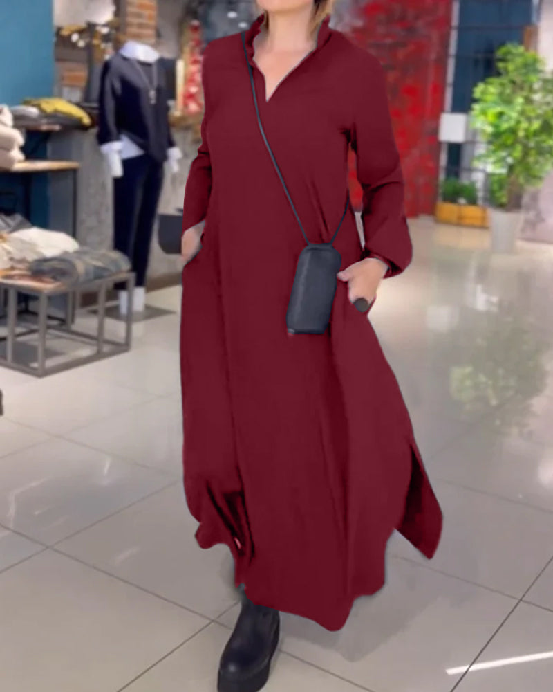 Kvinders Sort Maxi Kjole Med Lange Ærmer Størrelse M Polyester Kvinders Kjoler SUNA Vinsort EU48 (3XL)