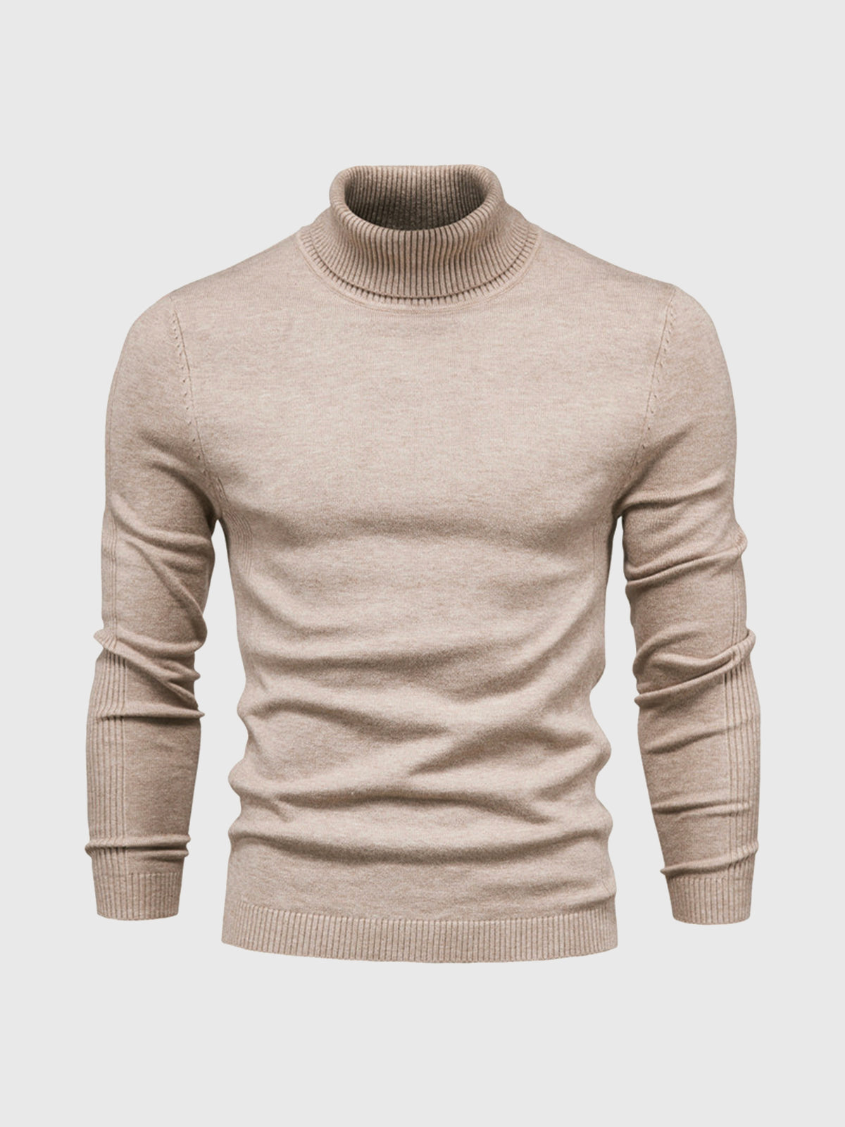 Cala Nova - Herre Rullekrave Sweater Vaskbar og Elegant Men Sweater SUNA Beige S