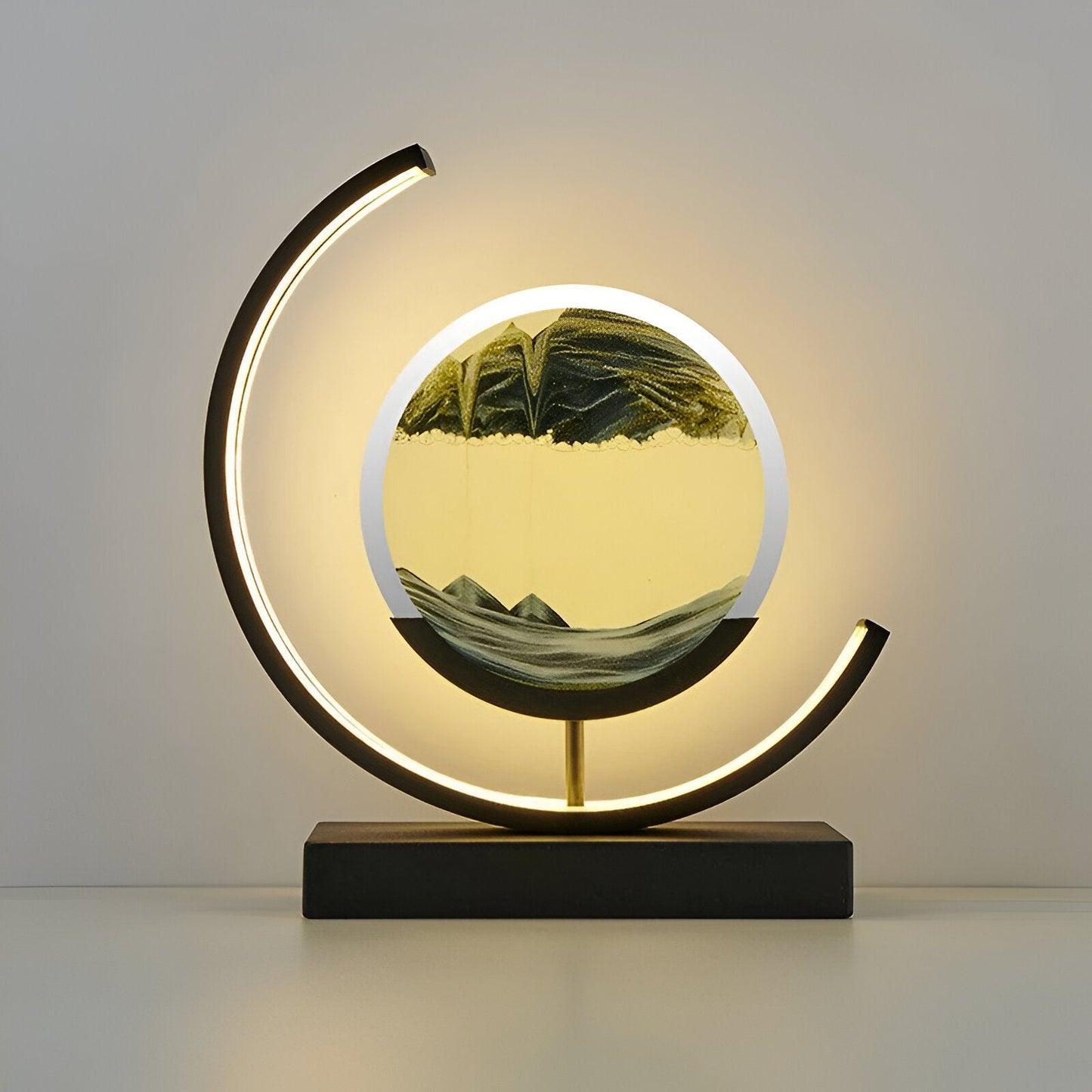 Sand Glow - Sandlampe Med App- Og Fjernbetjening Dimmbar Med 3 Lysfarver Lampen SUNA Sort