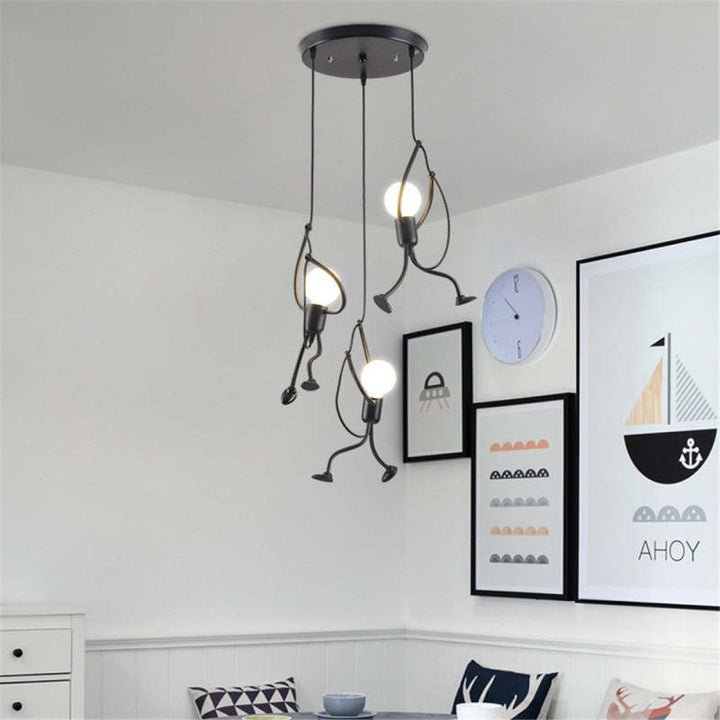 FunkyLight | Retro Væglampe Iron Man wandlamp SUNA 3 Lamper i en Cirkel