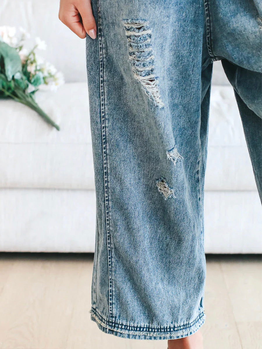 Løse Denim Overalls Til Damer Med Komfortabel Pasform Losse denim tuinbroek dames €25 SUNA