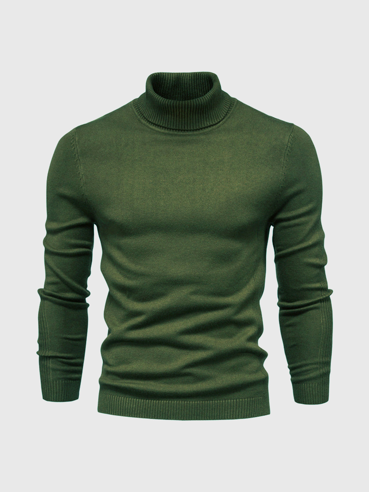 Cala Nova - Herre Rullekrave Sweater Vaskbar og Elegant Men Sweater SUNA Mørkegrøn S