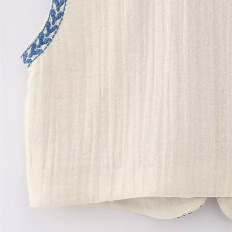 QUENNIE | Broderede Blomster Gilet til Stilfulde Outfits Gilet SUNA