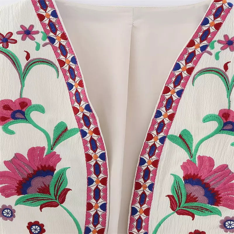 QUENNIE | Broderede Blomster Gilet til Stilfulde Outfits Gilet SUNA
