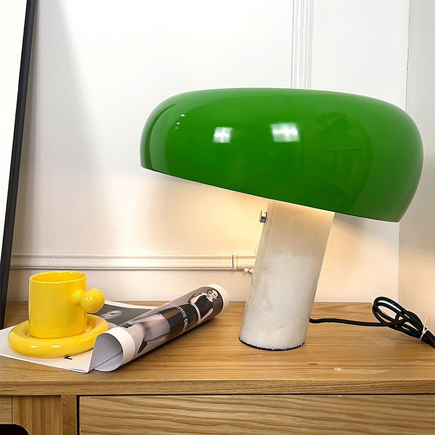 Saturn - Dekorativ bordlampe i marmor Table Lamps SUNA Grøn ∅ 11″ x H 10.2″ / Dia 28cm x H26cm