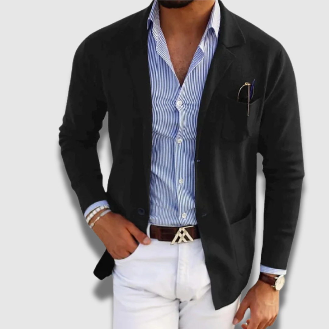 Mænds Klassisk Premium Skræddersyet Komfortabel Formelt Blazer Men's jacket SUNA Sort S