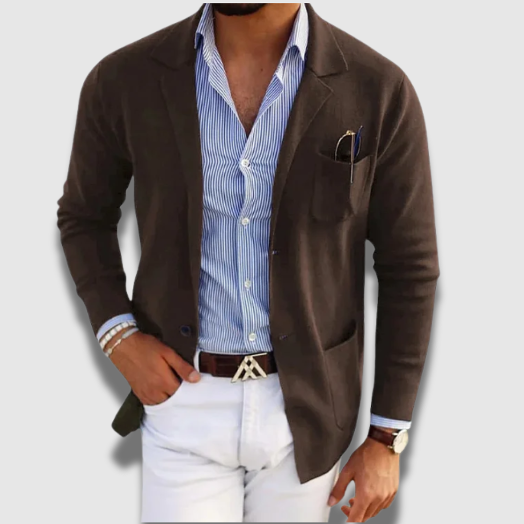 Mænds Klassisk Premium Skræddersyet Komfortabel Formelt Blazer Men's jacket SUNA Brun S
