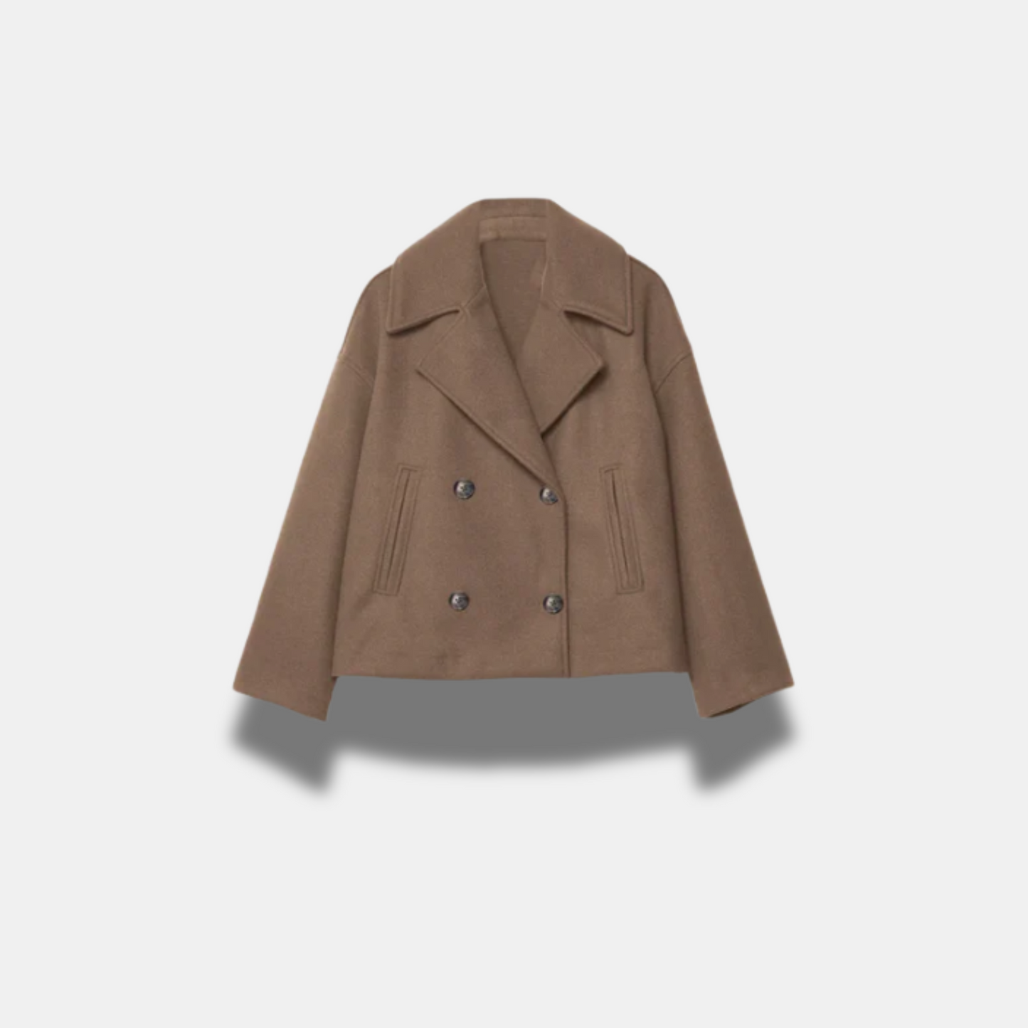Premium Fitted Crossover Kort Blazer til kvinder SUNA Brun XS