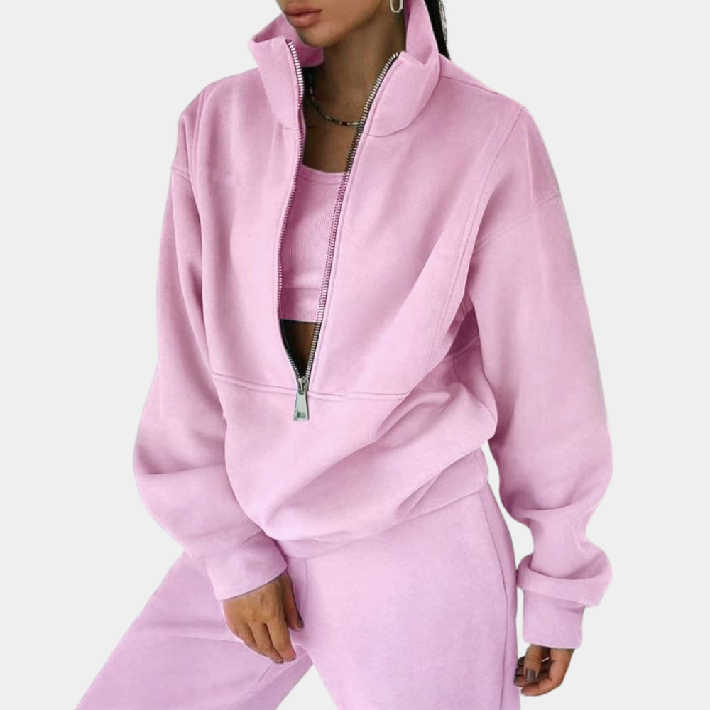 Joggingtøj Sæt Til Damer - Keelin Komfortabelt Træningssæt Women Winter Set SUNA Pink S