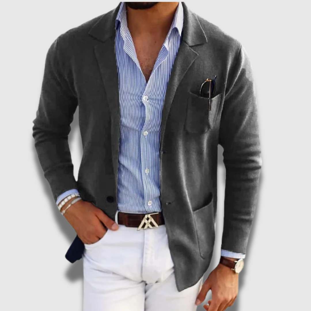 Mænds Klassisk Premium Skræddersyet Komfortabel Formelt Blazer Men's jacket SUNA Mørkegrå S