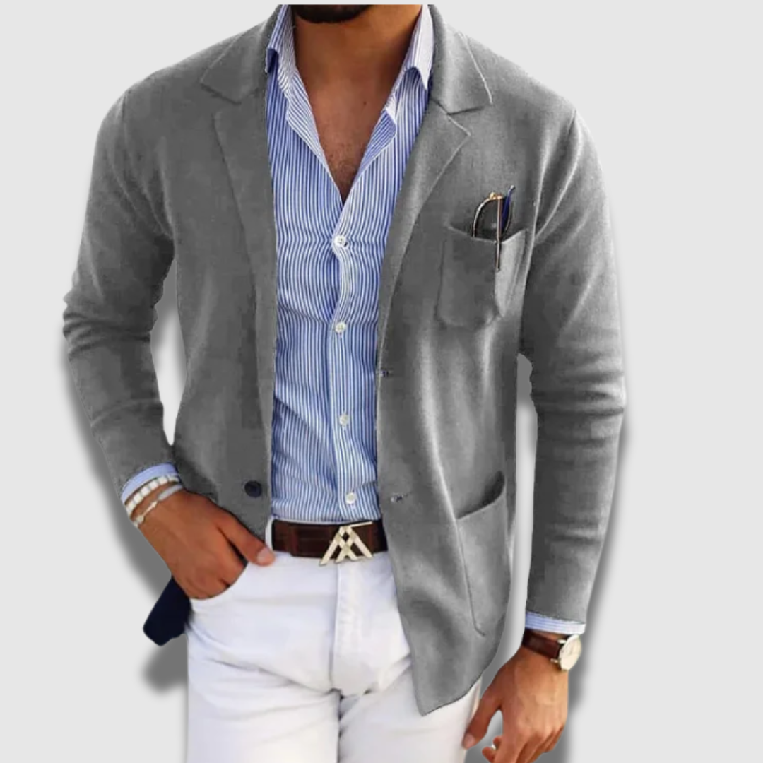 Mænds Klassisk Premium Skræddersyet Komfortabel Formelt Blazer Men's jacket SUNA Lysegrå S