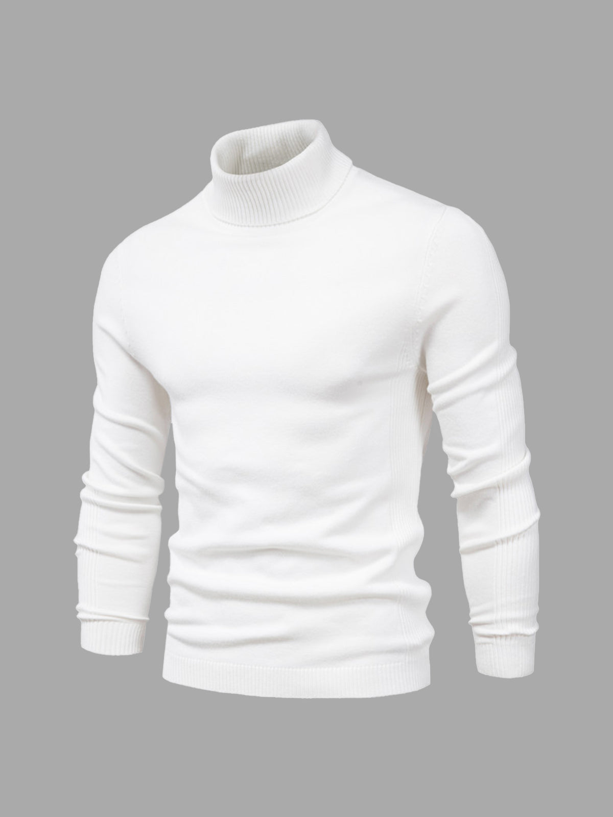 Cala Nova - Herre Rullekrave Sweater Vaskbar og Elegant Men Sweater SUNA Hvid S