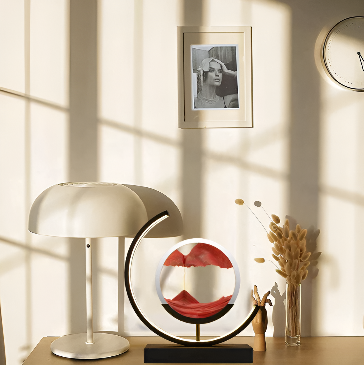 Sand Glow - Sandlampe Med App- Og Fjernbetjening Dimmbar Med 3 Lysfarver Lampen SUNA