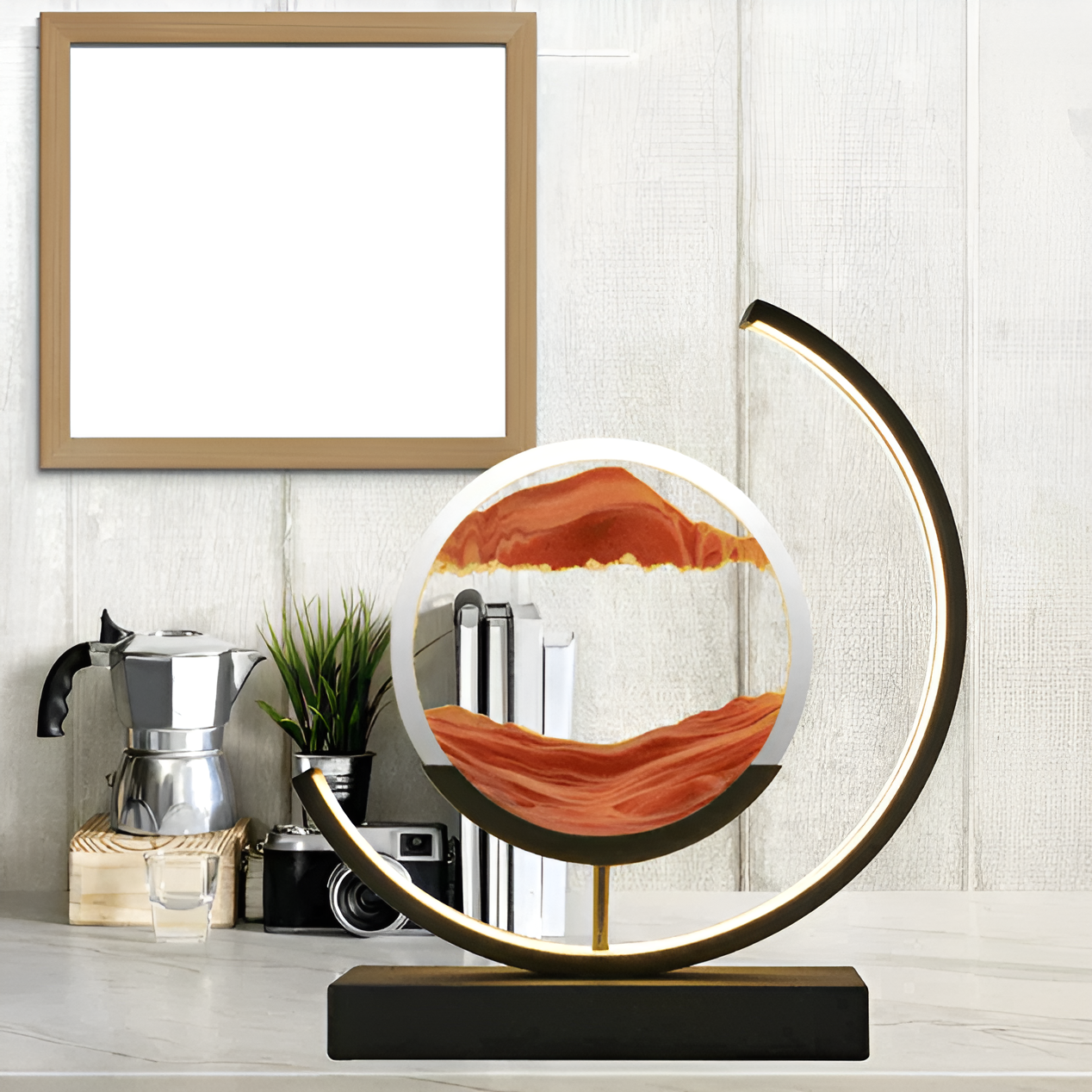 Sand Glow - Sandlampe Med App- Og Fjernbetjening Dimmbar Med 3 Lysfarver Lampen SUNA