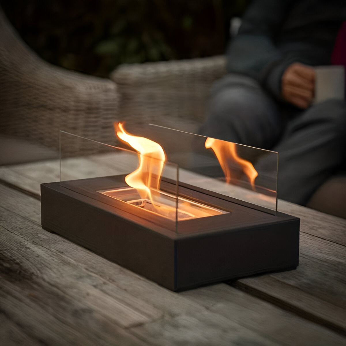 SereniFire bordpejs - Rektangulær bioethanol bordpejs - Pejs SUNA