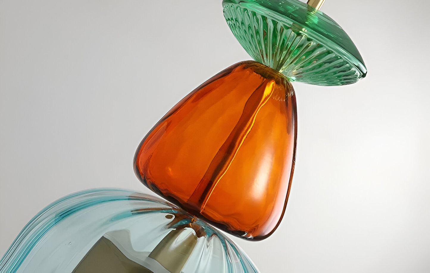 SpectraFuse Pendellampe - Flerfarvet Glas Hængelampe - Nordic Macaron Dekorativ Belysning Pendant Lights SUNA