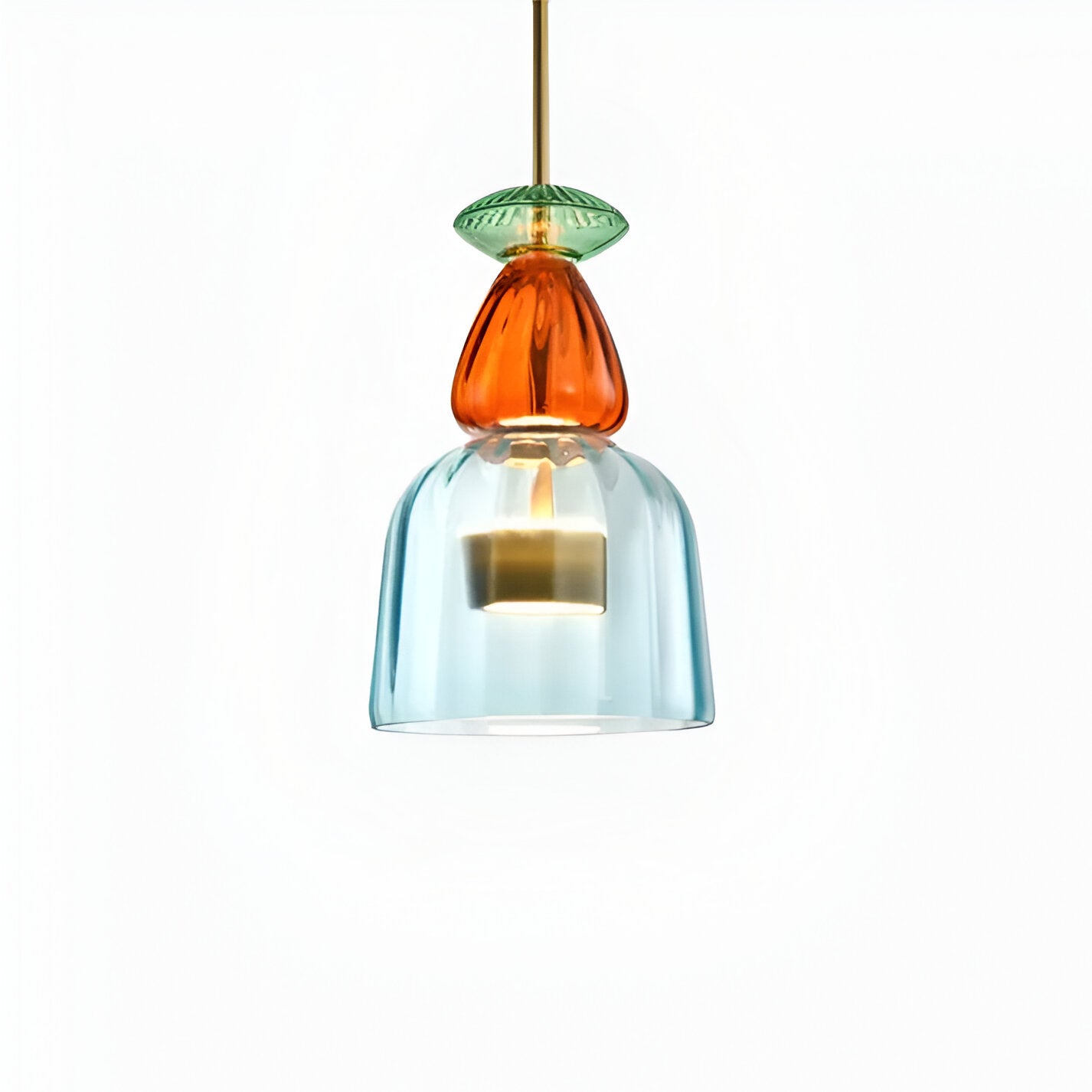 SpectraFuse Pendellampe - Flerfarvet Glas Hængelampe - Nordic Macaron Dekorativ Belysning