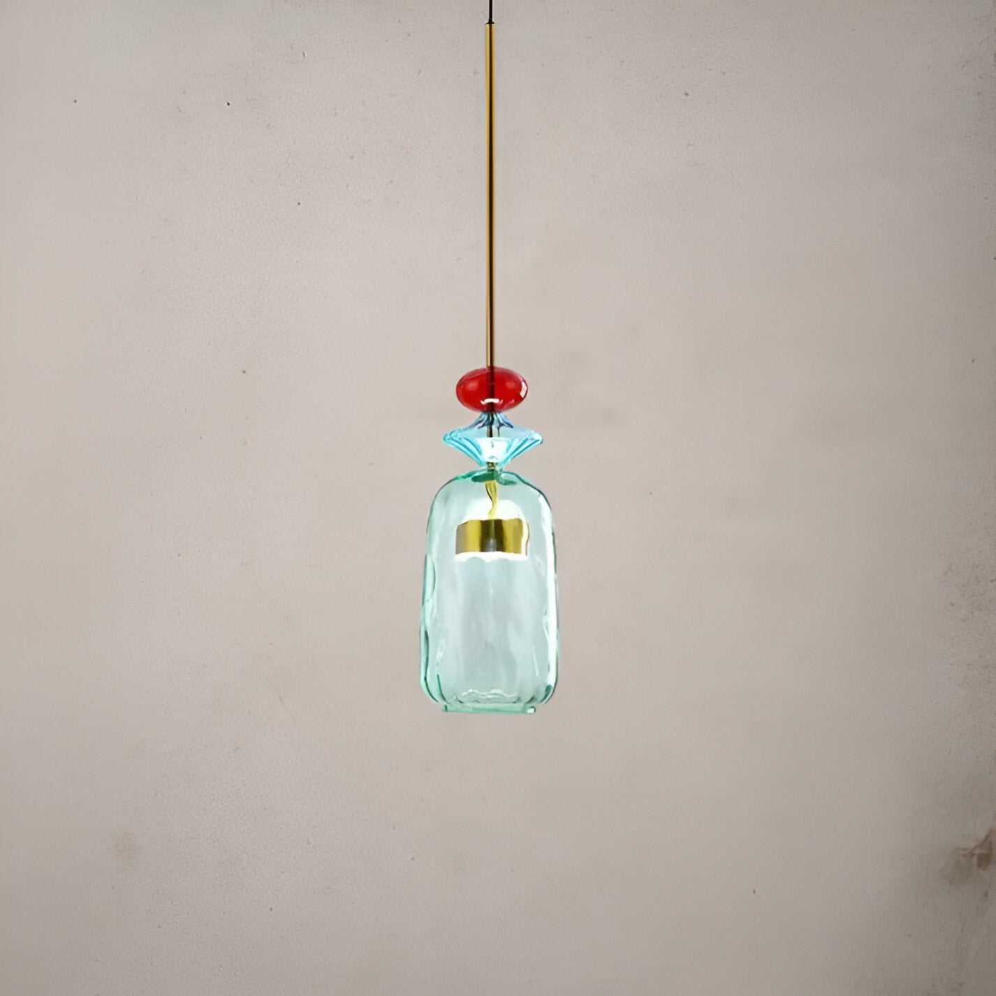 SpectraFuse Pendellampe - Flerfarvet Glas Hængelampe - Nordic Macaron Dekorativ Belysning