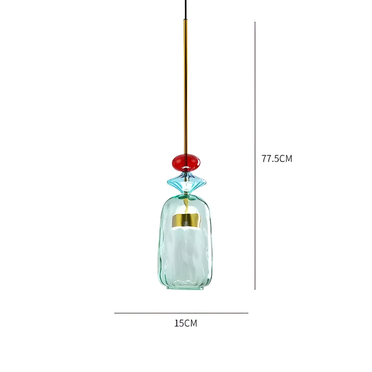 SpectraFuse Pendellampe - Flerfarvet Glas Hængelampe - Nordic Macaron Dekorativ Belysning