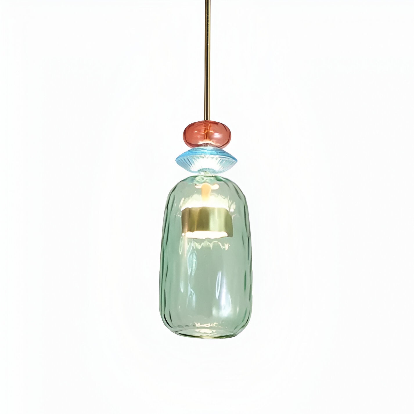 SpectraFuse Pendellampe - Flerfarvet Glas Hængelampe - Nordic Macaron Dekorativ Belysning