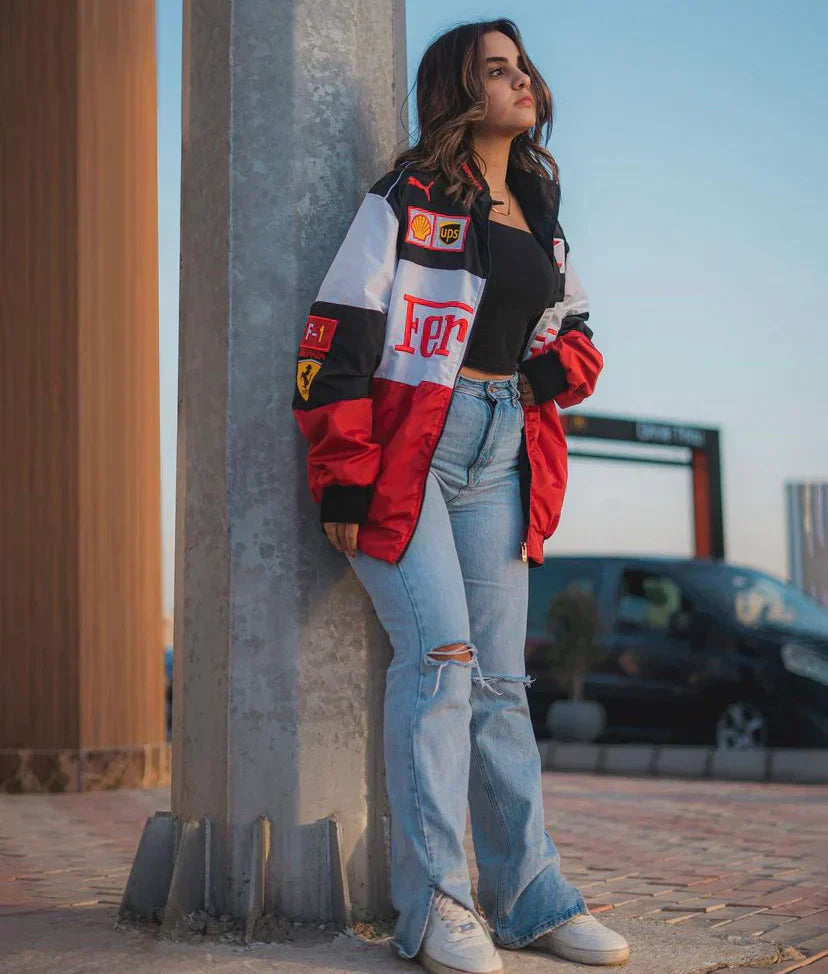 Dolce - Vintage Ferrari Racer Jakke med Sporty Stil Women Jacket SUNA