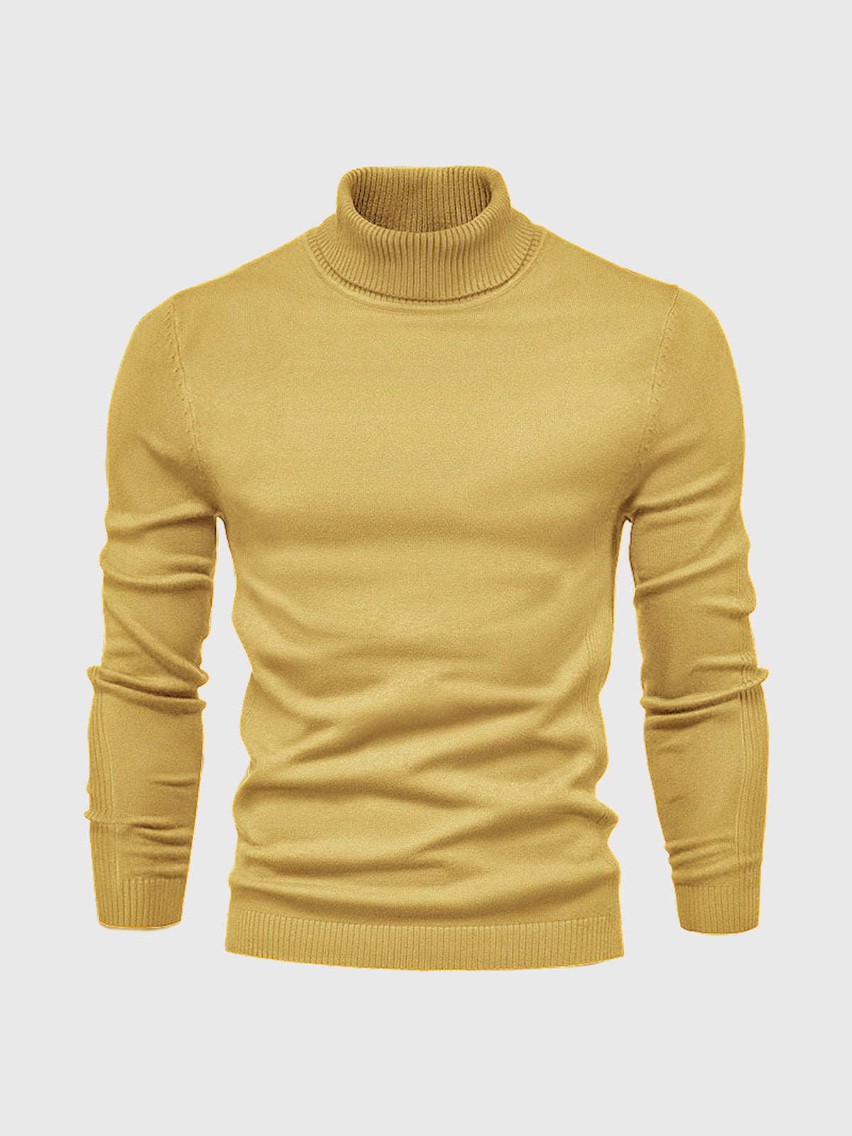 Cala Nova - Herre Rullekrave Sweater Vaskbar og Elegant Men Sweater SUNA Gul S