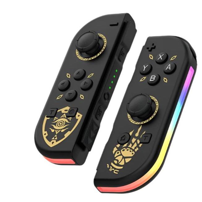 Bluetooth LED Joystick til Nintendo Switch Unikke farver - Trådløse Controllere SUNA Sort