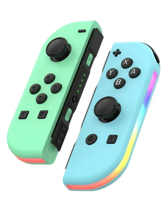 Bluetooth LED Joystick til Nintendo Switch Unikke farver - Trådløse Controllere SUNA Grøn Blå