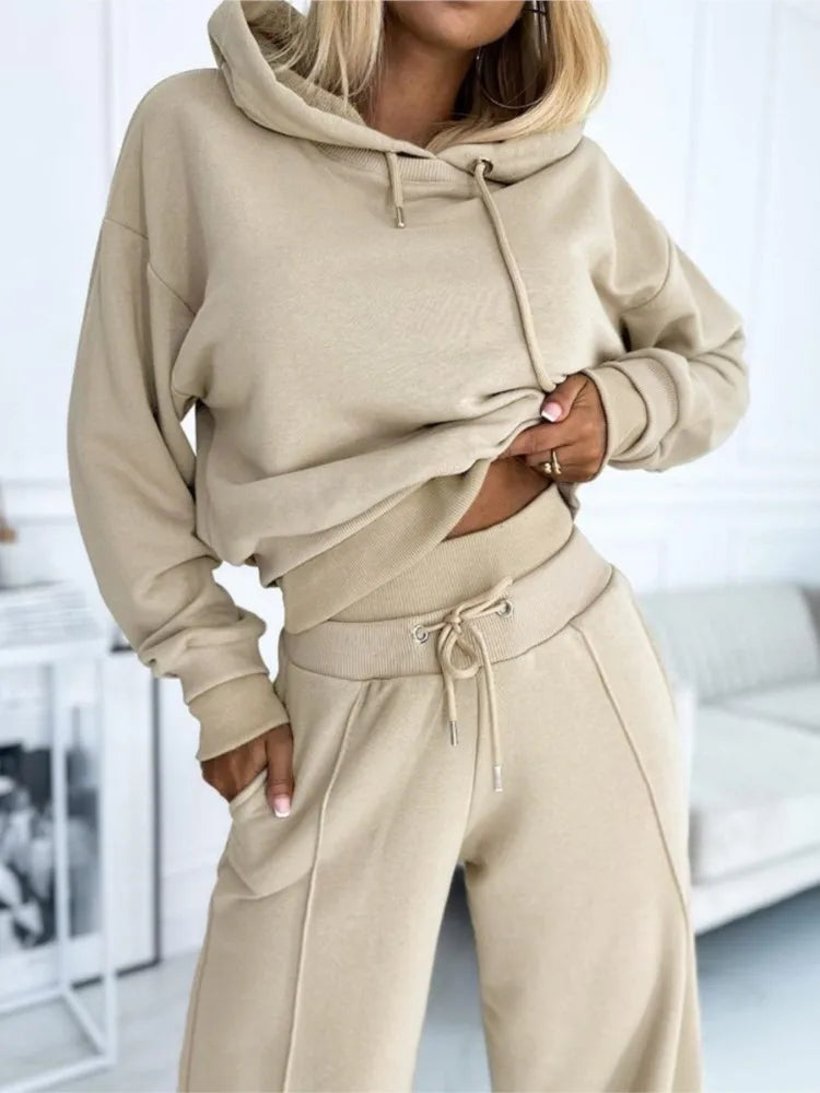 SUNA Beverly To-delt Jogging Sæt - Komfortabel loungewear til damer Beige