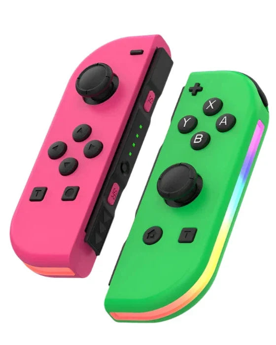 Bluetooth LED Joystick til Nintendo Switch Unikke farver - Trådløse Controllere SUNA Grøn Rød