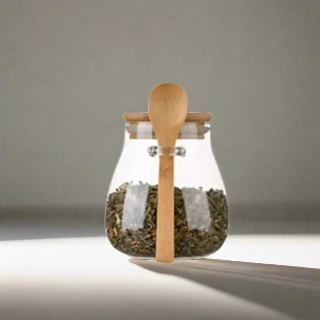 Lufttæt Glasbeholder til Sukker, Te og Kaffe – Højkvalitets Glas med Hermetisk Låg for Friskhed Keukenopslag en organisatie SUNA 350 ml