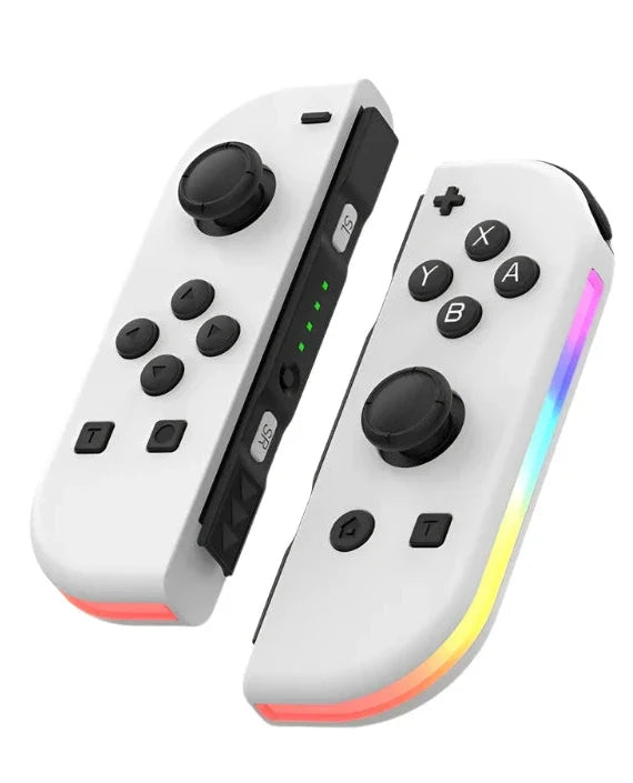 Bluetooth LED Joystick til Nintendo Switch Unikke farver - Trådløse Controllere SUNA Hvid