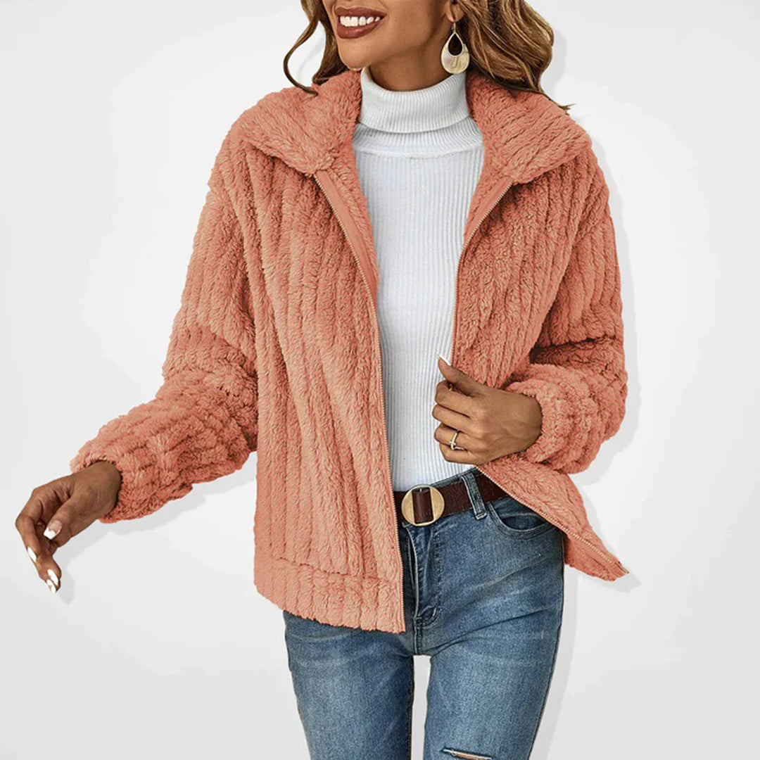 Lang Fleece Vest Til Damer Med Krave Og Lommer Women Winter Vest SUNA Pink S