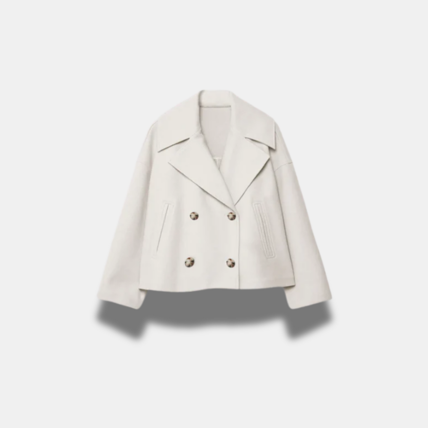 Premium Fitted Crossover Kort Blazer til kvinder SUNA Beige XS