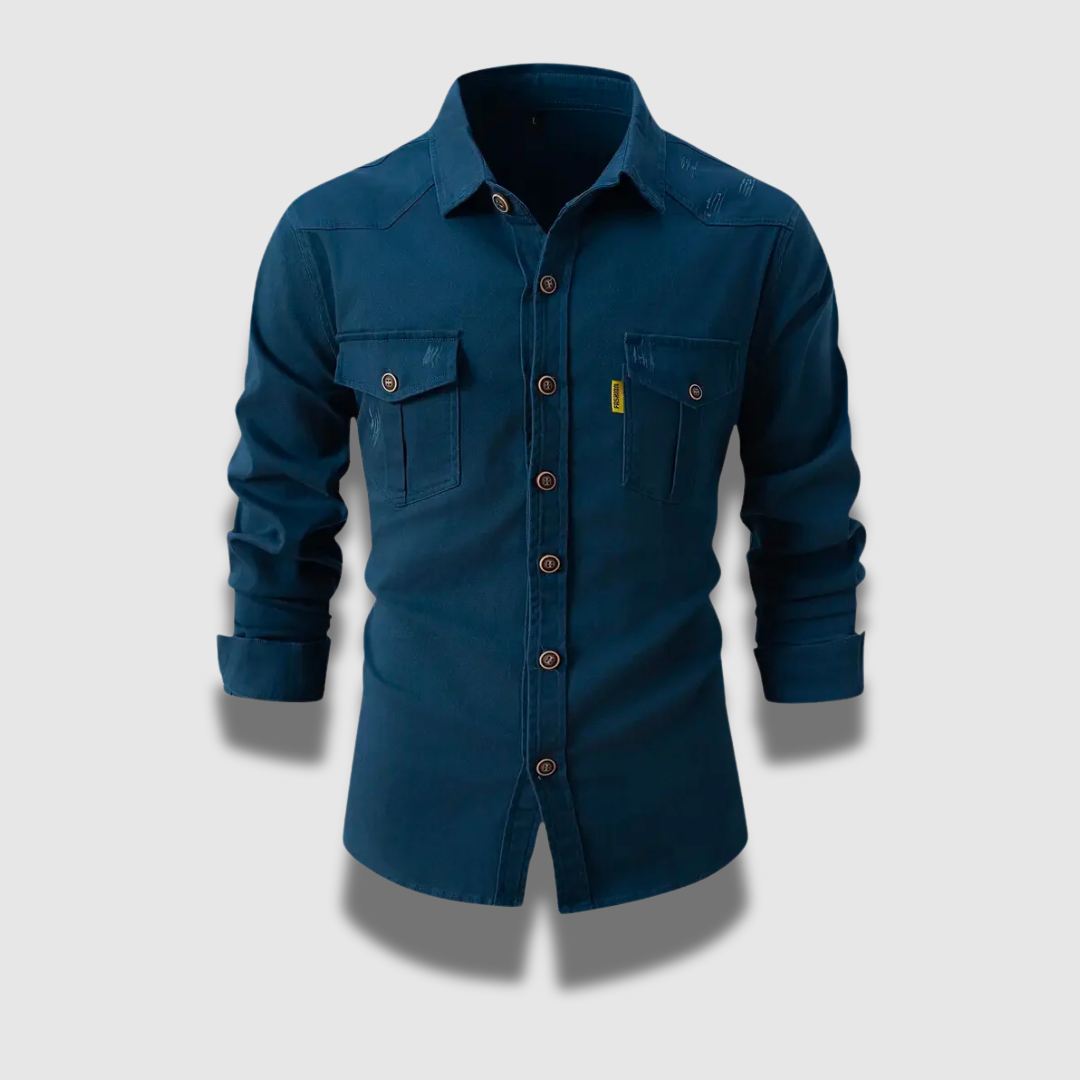 Mænds Premium Stilfuld Casual Worker Style Skjorte Men's shirt SUNA