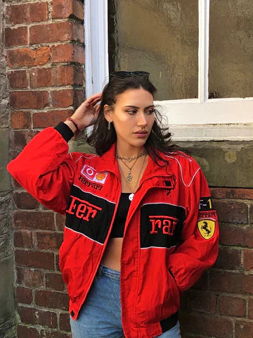 Dolce - Vintage Ferrari Racer Jakke med Sporty Stil Women Jacket SUNA