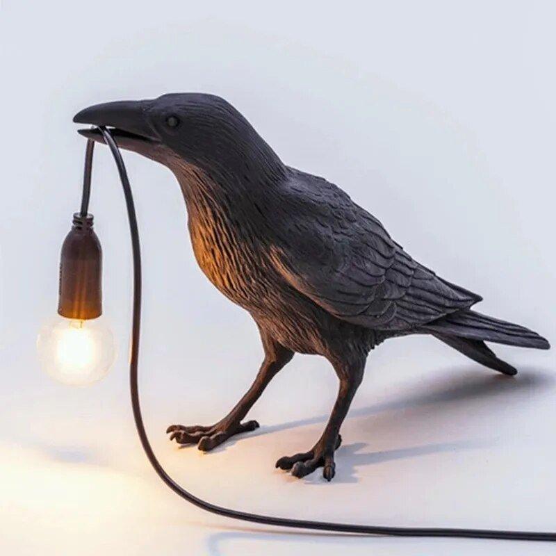 Krage Vogel Lampe til Unik Indretning SUNA Sort stående EU-stik