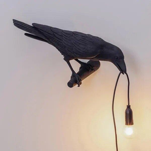 Krage Vogel Lampe til Unik Indretning SUNA Sort højre EU-stik