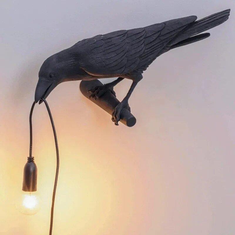 Krage Vogel Lampe til Unik Indretning SUNA Sort venstre EU-stik