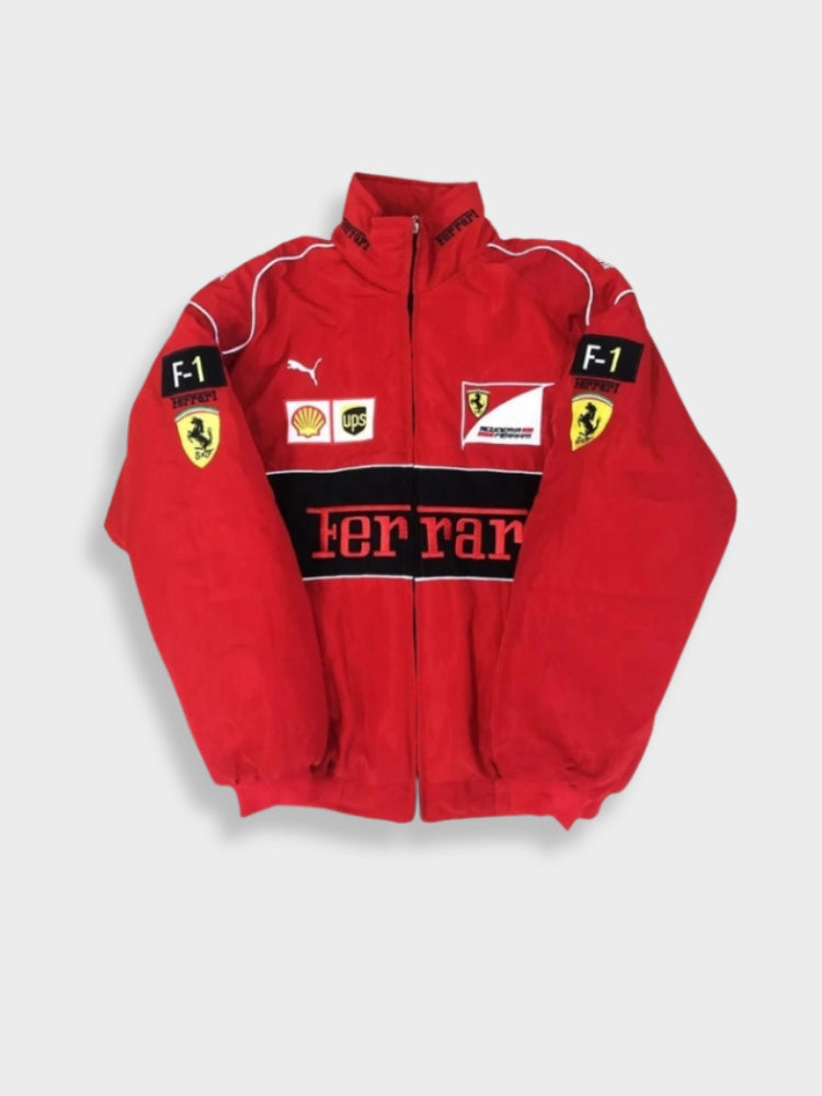 Dolce - Vintage Ferrari Racer Jakke med Sporty Stil Women Jacket SUNA Rød M