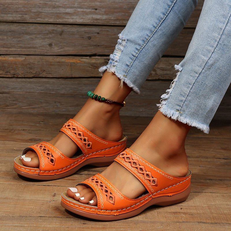 Ortopædiske Sandaler til Damer - Emma Komfort og Stil Sandals SUNA Orange 35