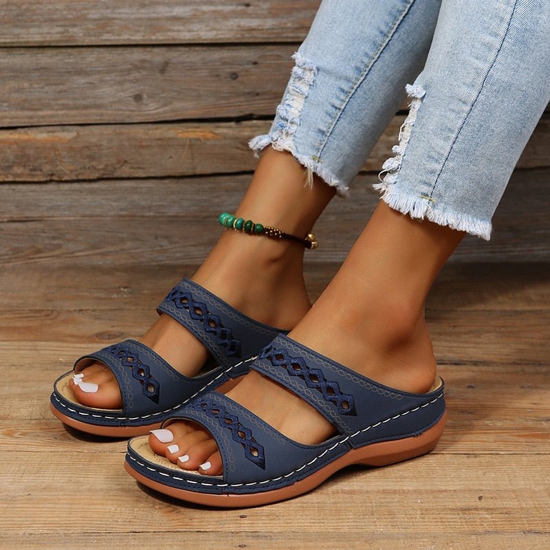 Ortopædiske Sandaler til Damer - Emma Komfort og Stil Sandals SUNA Mørkeblå 35