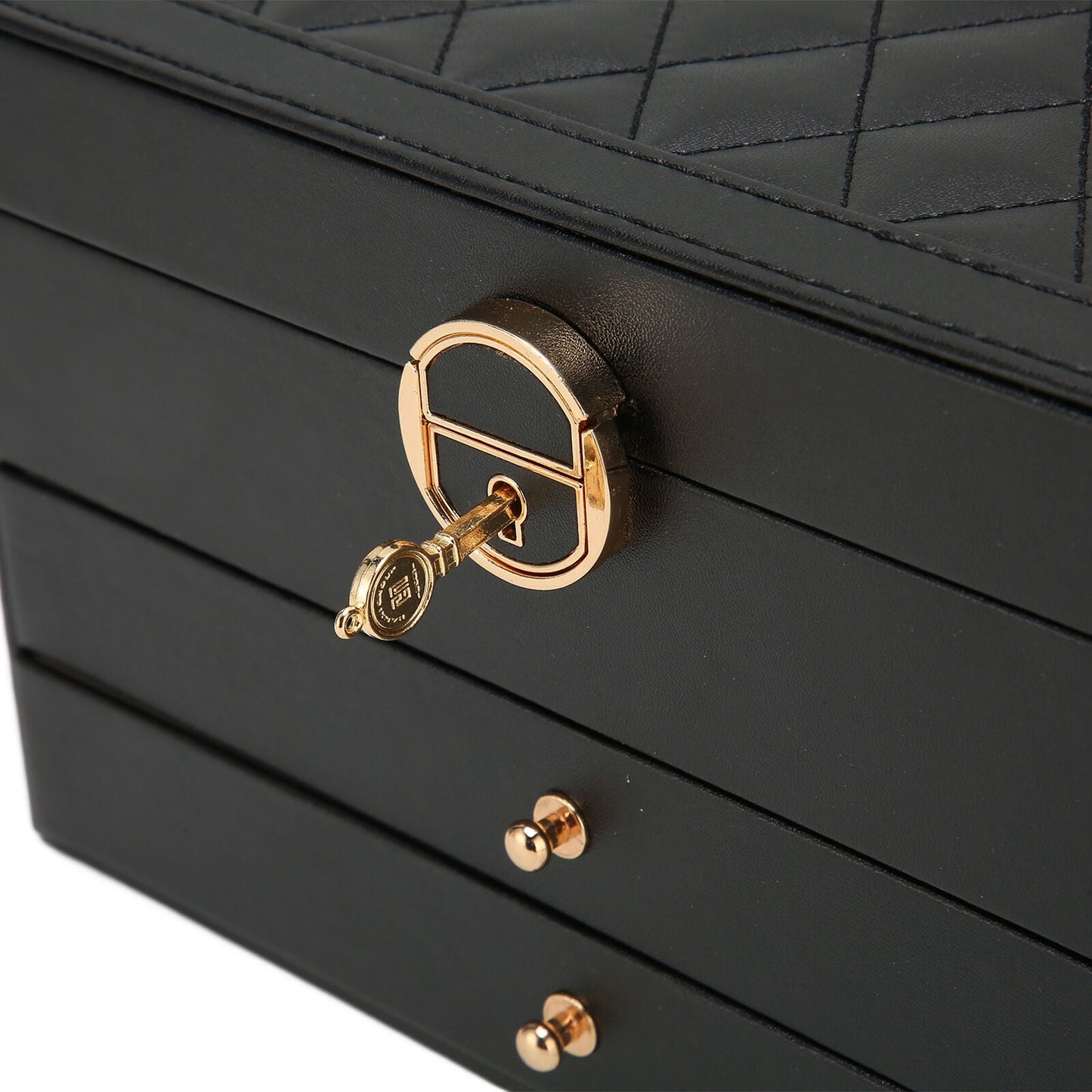 Flerskikts Læder Smykkeskrin til Elegant Opbevaring Jewelry Box SUNA