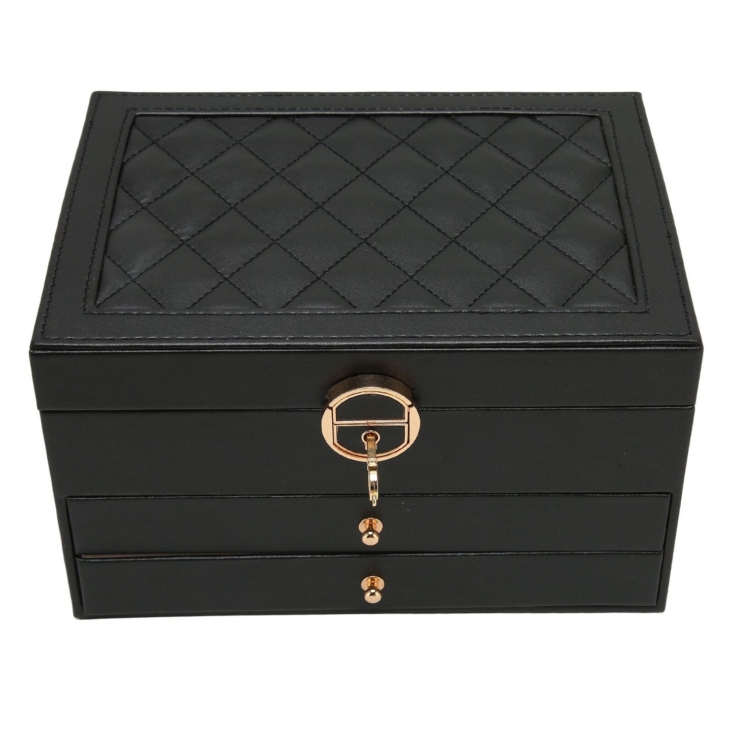 Flerskikts Læder Smykkeskrin til Elegant Opbevaring Jewelry Box SUNA