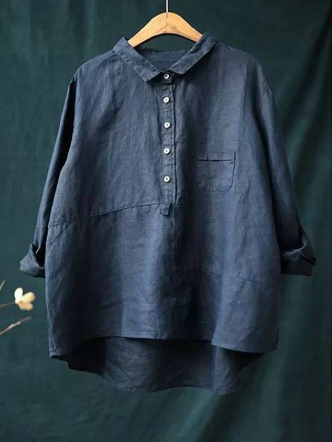 SUNA Dame Bluse - Klassisk design, komfort til arbejde og fritid Blå