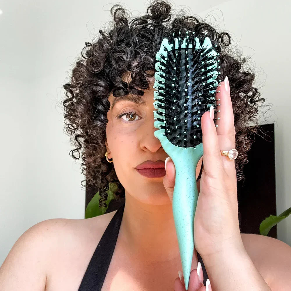SUNA Den Officielle Curl Defining Brush til Krøller og Bølger Grøn