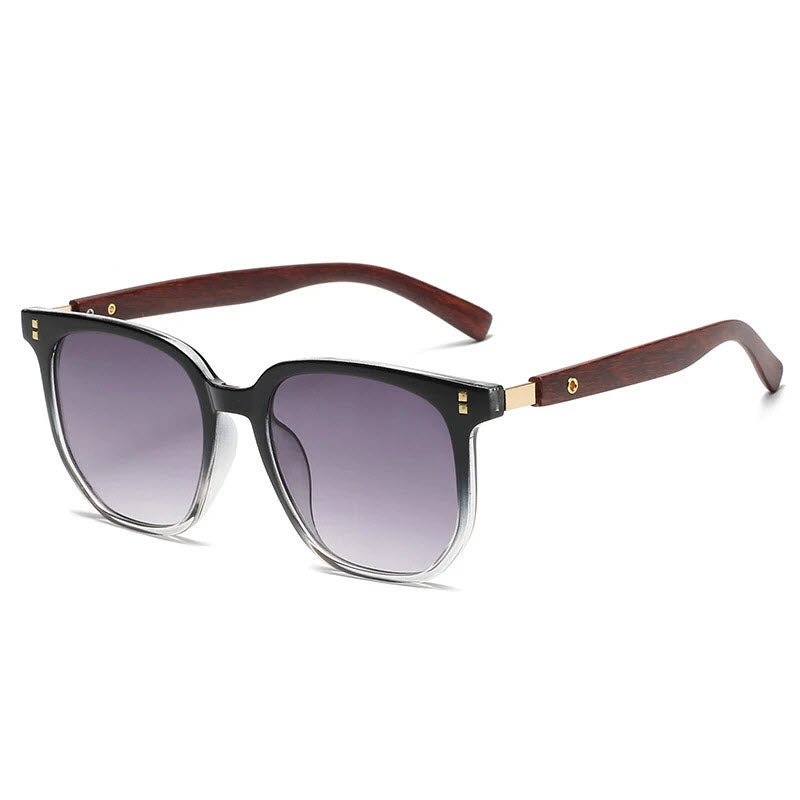 SUNA Voyage - håndlavet træ solbrille med unik elegance og retro design Grå Brun