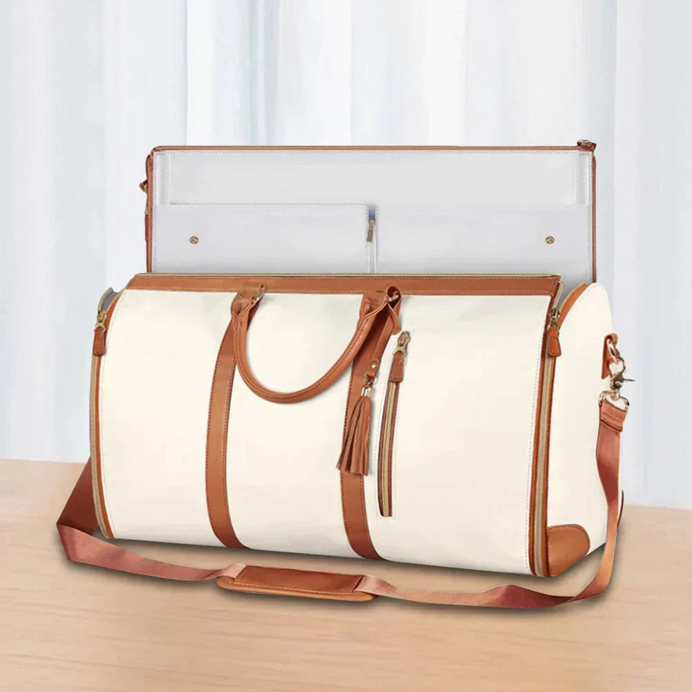 SUNA Unisex Rejsetaske Sort Størrelse L Polyester - Kreukfrit Design til Weekendtur og Rejser Beige